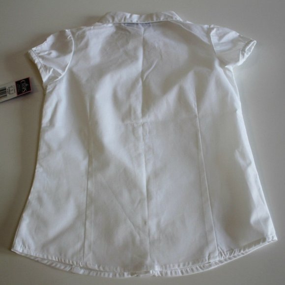 Chaps Girl White Button Down Top Blouse Size S 7 - Picture 3 of 4